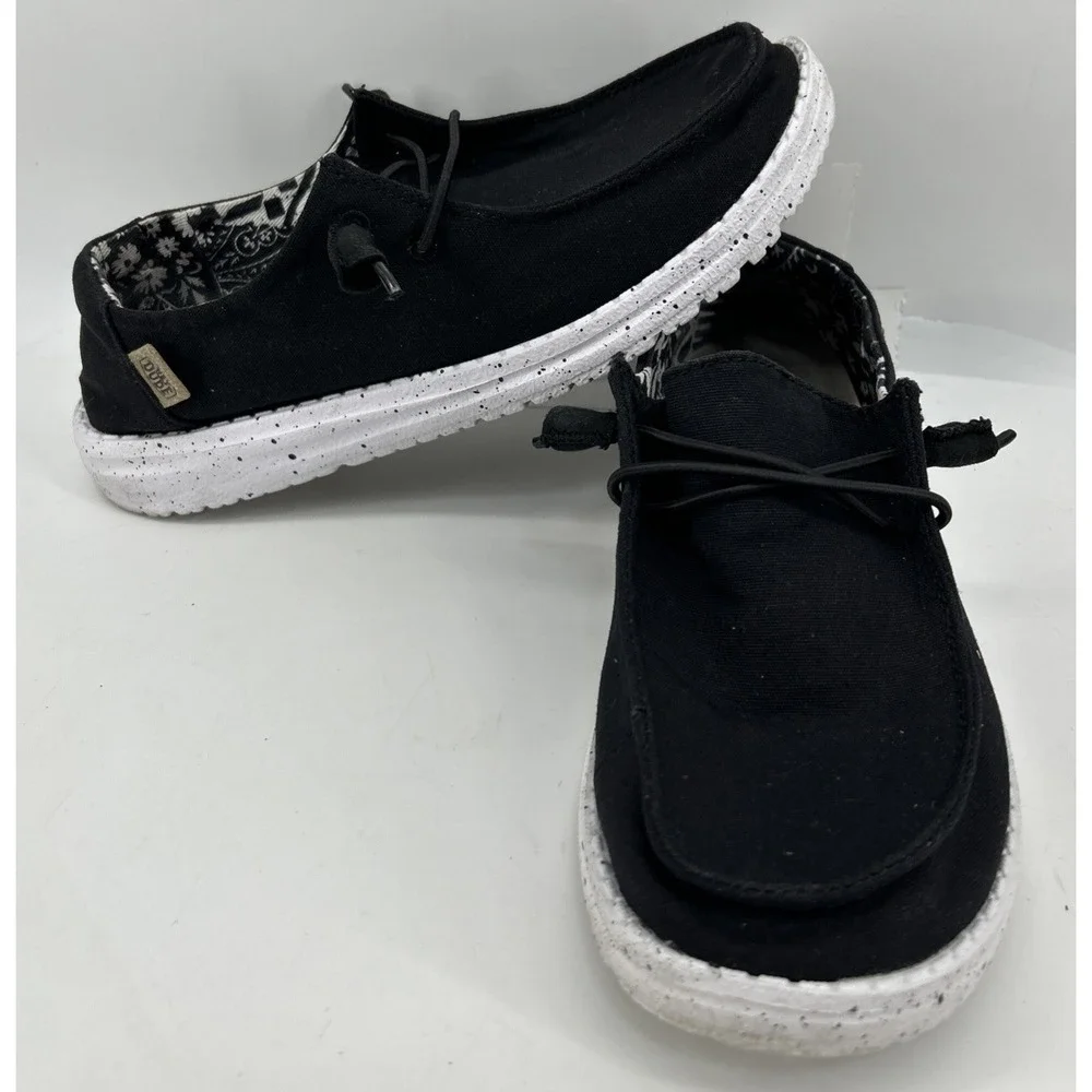Hey Dude Wally Slip On Comfort Shoes Black Odyssey Kids‎ Size 6